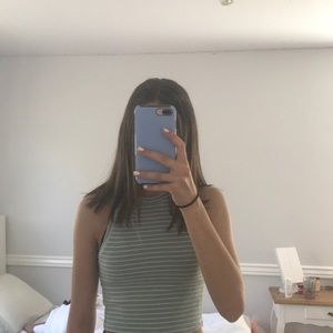 striped cropped tank top